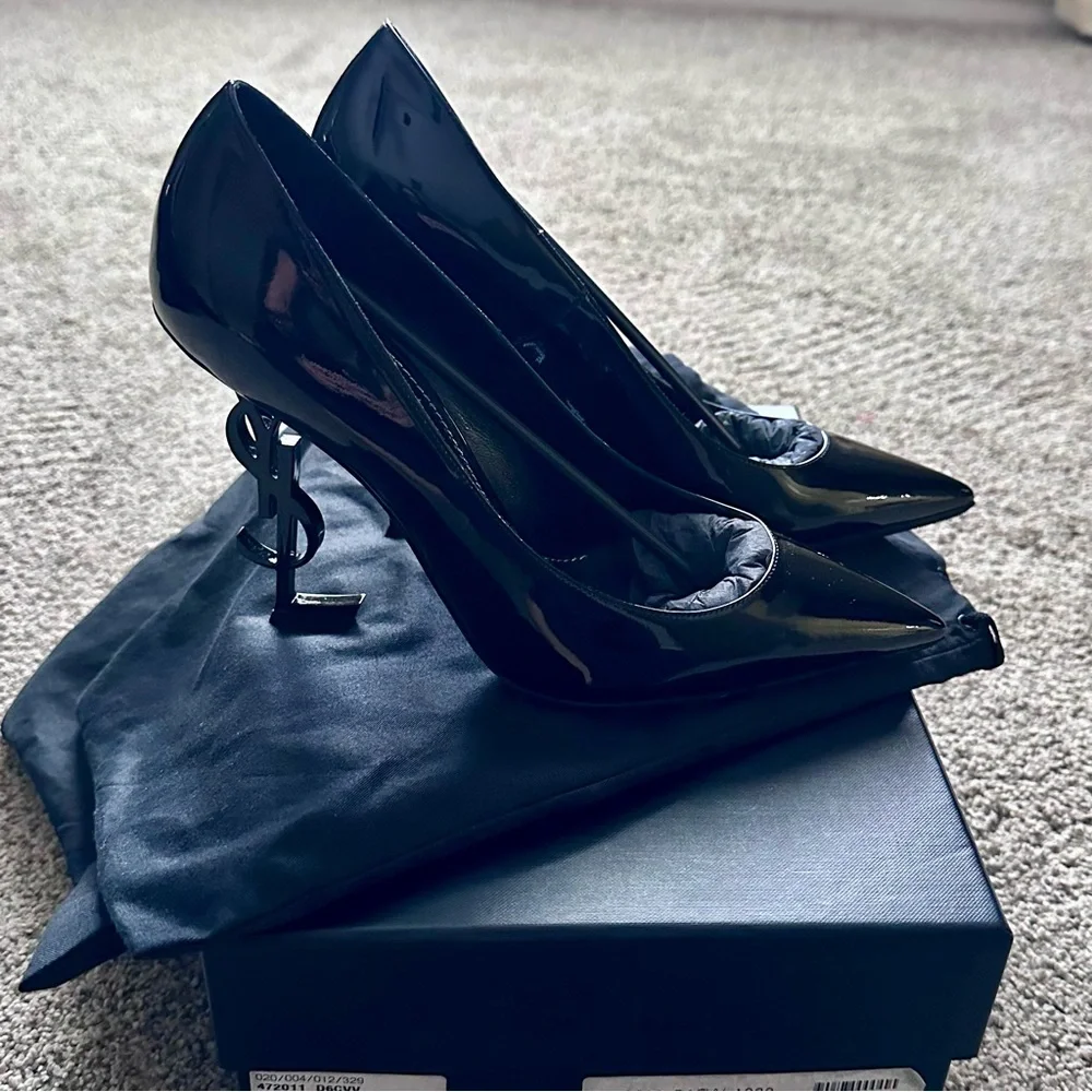 BNIB Authentic Saint Laurent YSL Opyum 110 Patent Leather Pumps Nero Black 41 - Picture 3 of 14